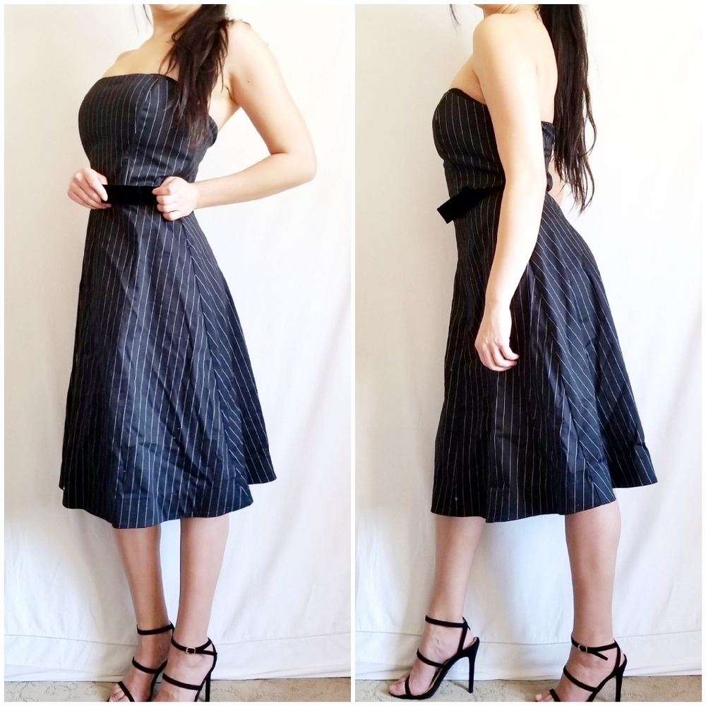 Arden B. Vintage Pin Up Girl Strapless Midi Dress